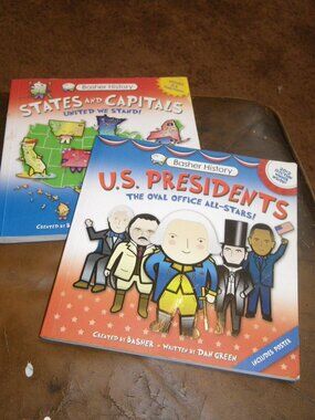 2 Basher History Books U.S. Presidents & States and Capitals Softback Books